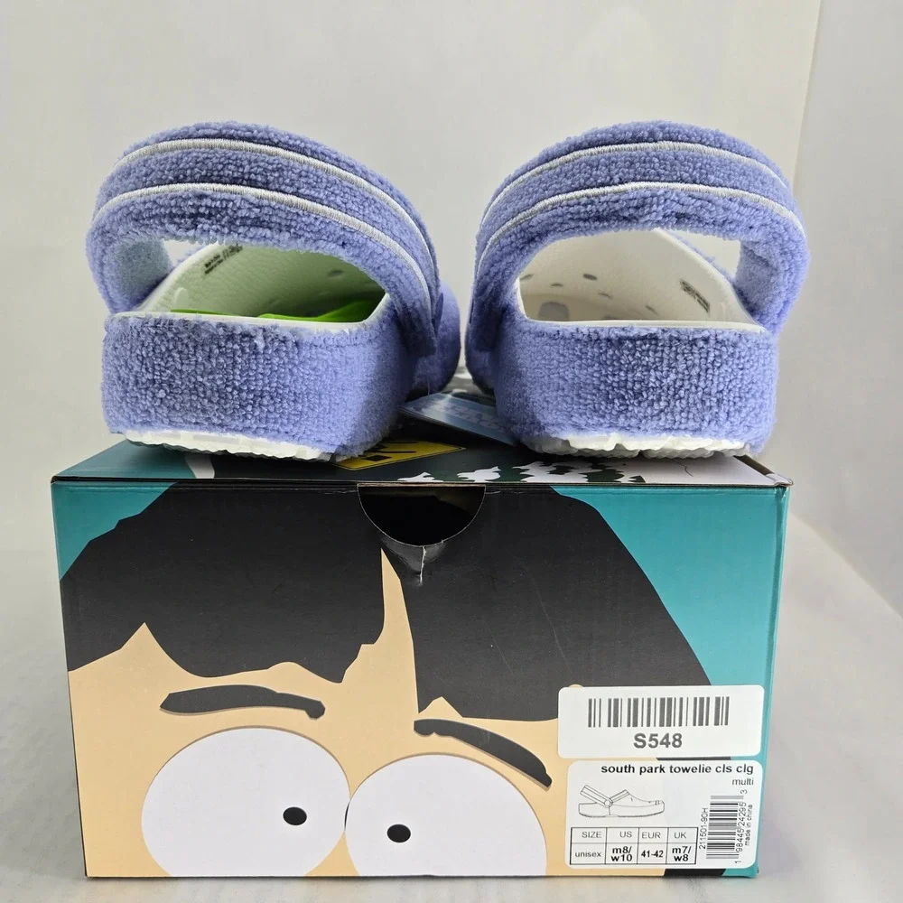 Crocs South Park Towelie Classic Clog Purple Terry M8 W10 211501-90H